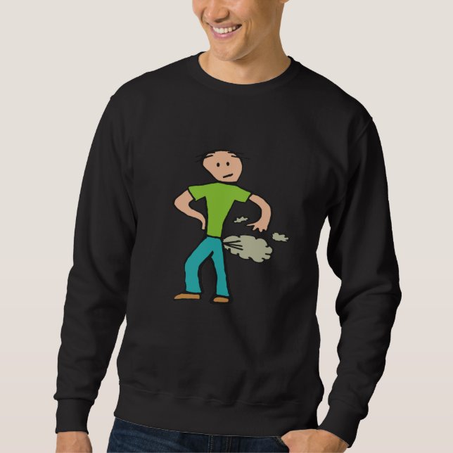 Farting Man Lång Ärmad Tröja (Framsida)
