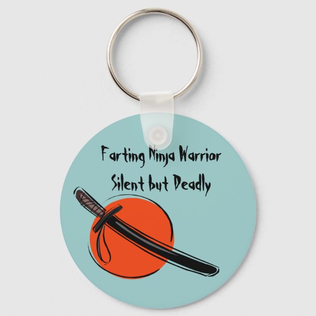 Farting Ninja Warrior Silent men Deadly Keychain Nyckelring (Framsida)