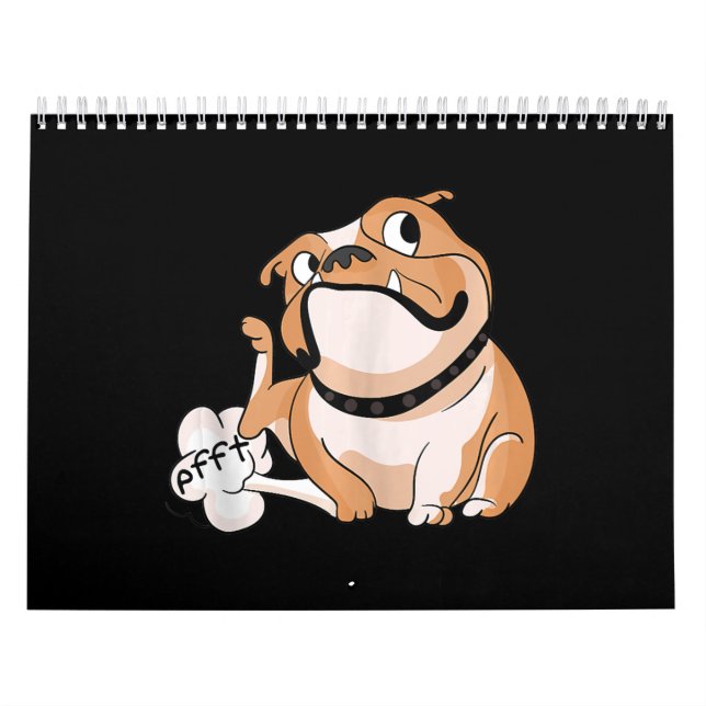 Farting Pitbull Älskare Funny Bulldog Hund Älskare Kalender (Omslag)