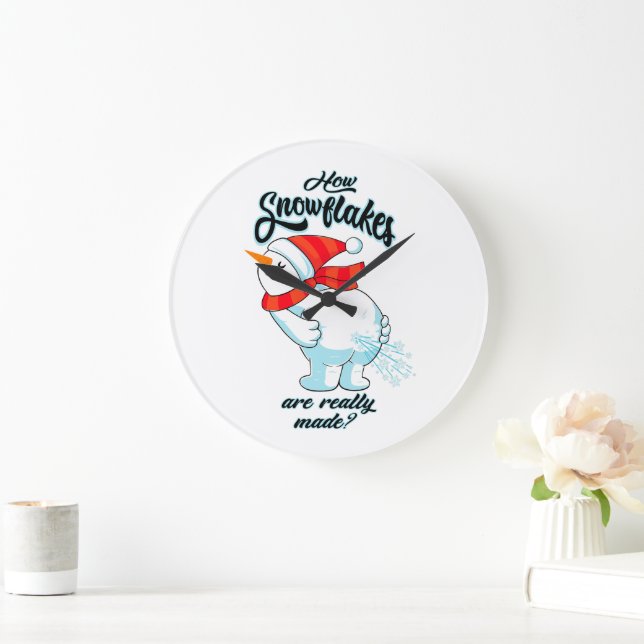 Farting Snögubbe hur Snöflingor framställs i Verkl Stor Klocka (Hem)