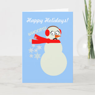 Farting Snowman Cartoon Helgkort