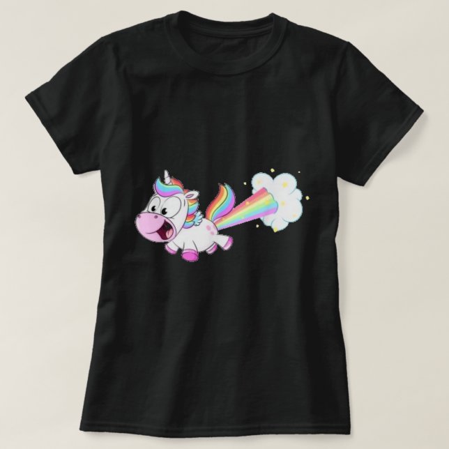 Farting Unicorn T shirt Funny Rainbow Farts (Design framsida)