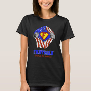 Fartman Go Ahead pull My Finger, American Flagga,  T Shirt