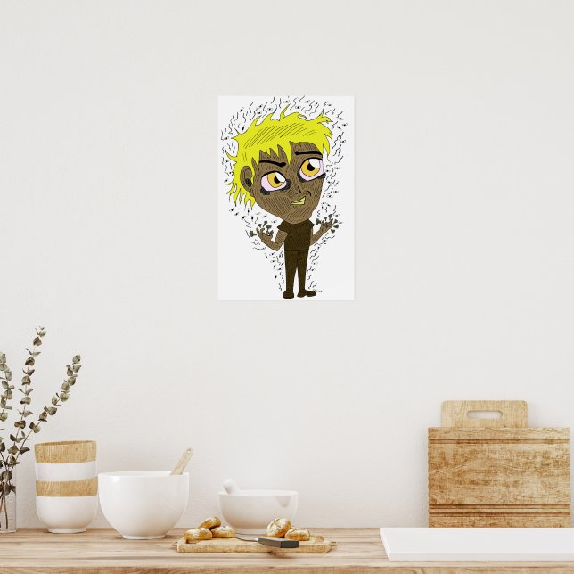 Farty Finger Chibi Poster (Kök)