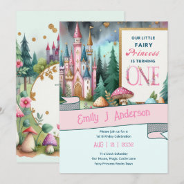 Farty Princess 1st Birthday Fairycore Fairytale Inbjudningar