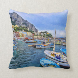 Fartyg av den Capri italien reser fotokonst Kudde