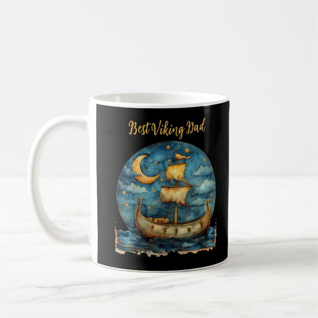 Fartyg Bästa Viking Pappa Kaffe Mugg (Vänster)