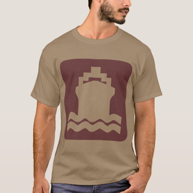 Fartyg Form - Mörkbrun Tee Shirt (Framsida)