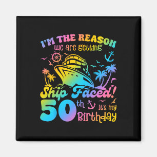 Fartyg framifrån Det är min 50-årsdag Kryssningsfa Magnet