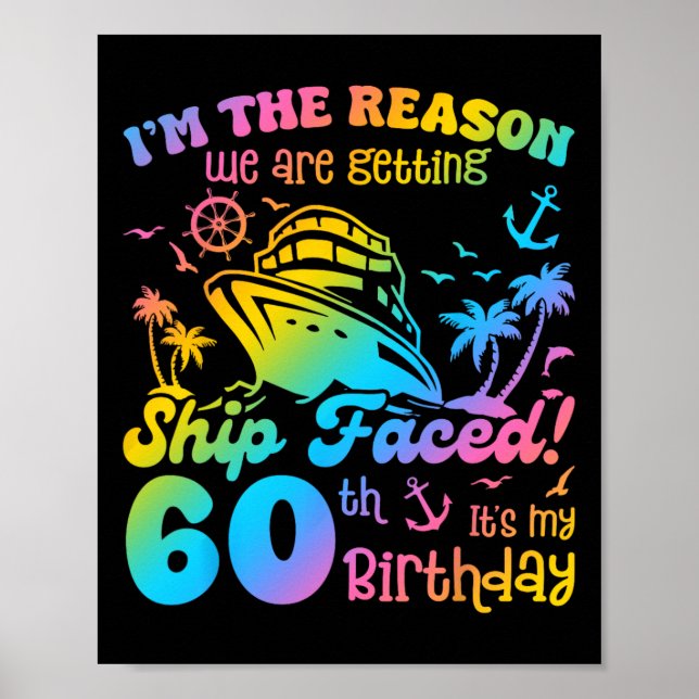 Fartyg framifrån Det är min 60-årsdag Kryssningsfa Poster (Framsidan)