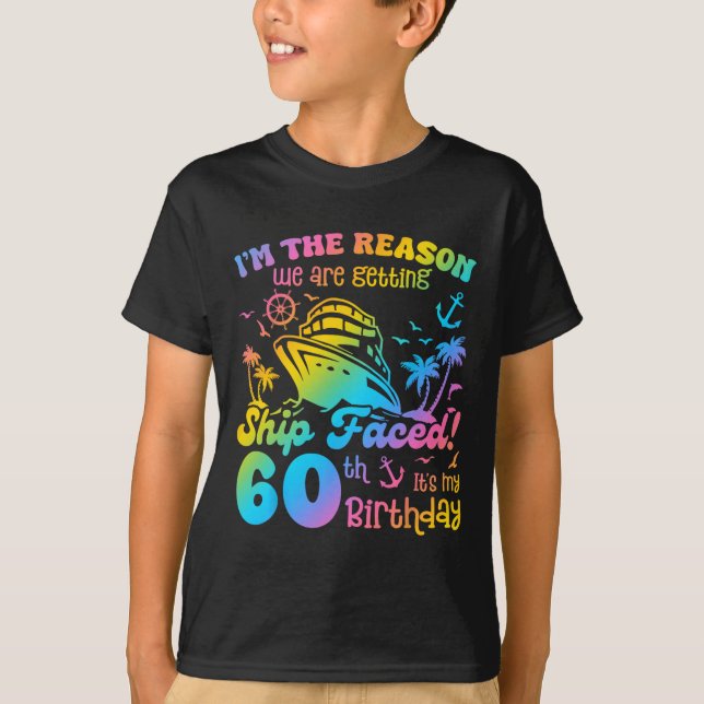 Fartyg framifrån Det är min 60-årsdag Kryssningsfa T Shirt (Framsida)