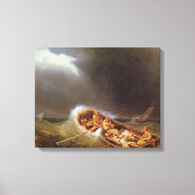 Fartyg från Dieppe som återvänder från fisket Canvastryck (Framsida)