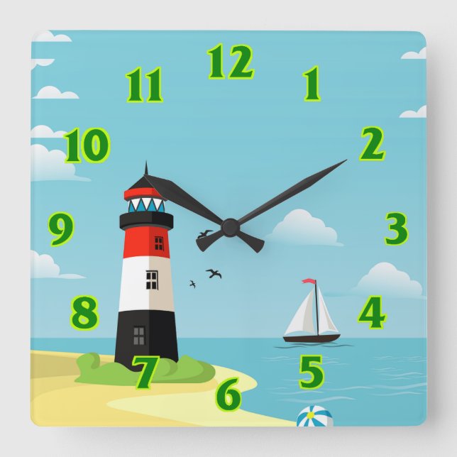 Fartyg  fyrkantig klocka (Framsida)