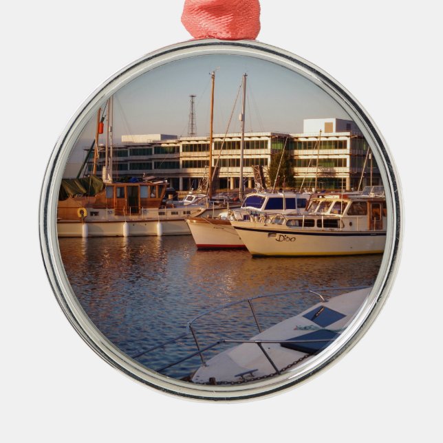 Fartyg i en Marina Julgransprydnad Metall (Framsidan)