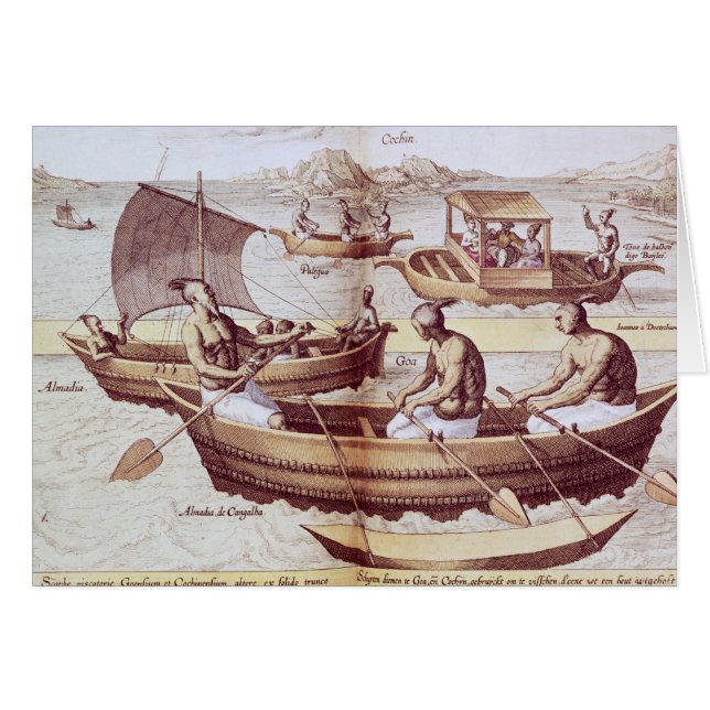 Fartyg i Goa Hälsningskort (Framsidan Horizontal)