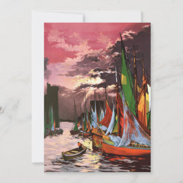 Fartyg i hamnen i La Rochelle Art Inbjudningar