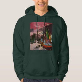 Fartyg i hamnen i La Rochelle Konst Hoodie