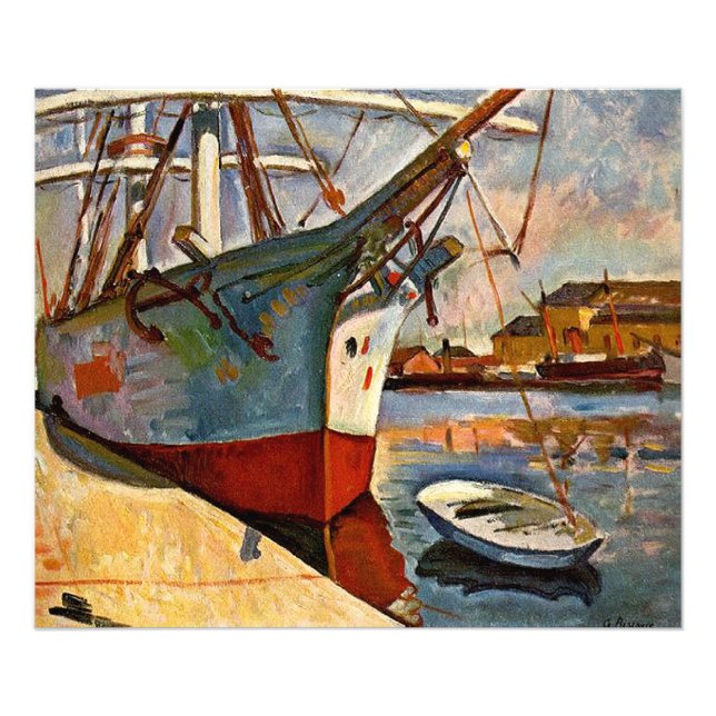 Fartyg i Le Havre, Georges Braque, Fototryck (Framsidan)