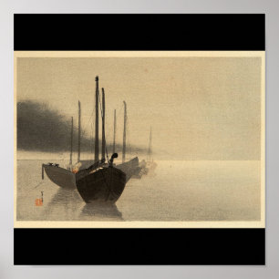 Fartyg i misten av Seitei Watanabe 1851 - 1918 Poster
