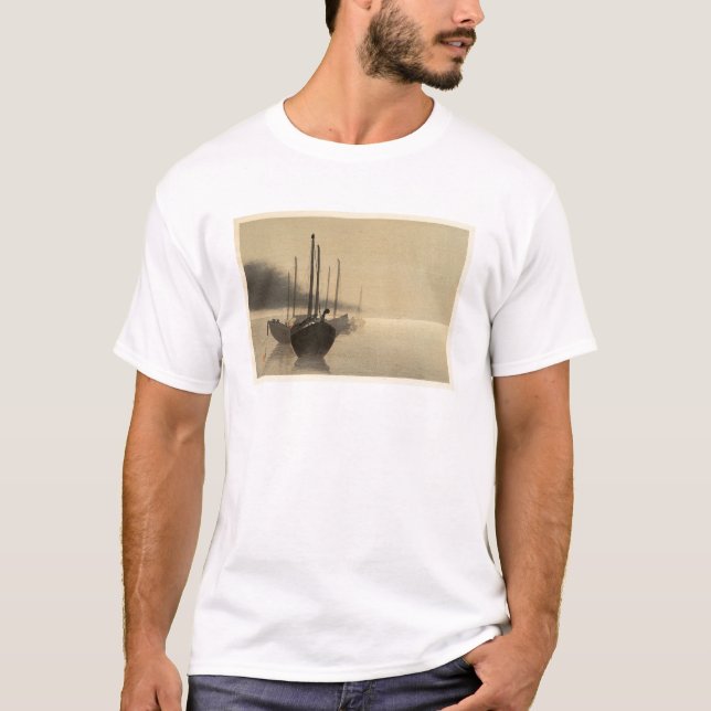 Fartyg i misten av Seitei Watanabe 1851 - 1918 T-shirt (Framsida)