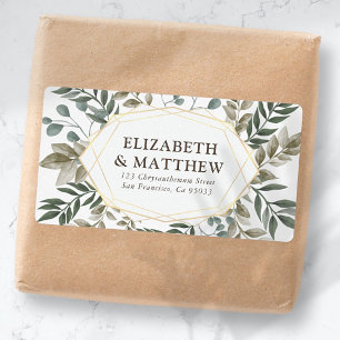 Fartyg i Rustic Watercolor Foliage Bröllop Fraktsedel