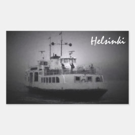 Fartyg i Suomenlinna (Helsingfors) i dimdekal Rektangulärt Klistermärke