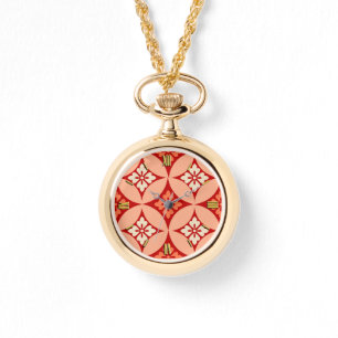 Fartyg med blomstermotif, Mandarin-Orange Armbandsur