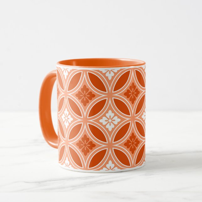 Fartyg med blomstermotif, Mandarin-Orange Mugg (Framsida vänster)