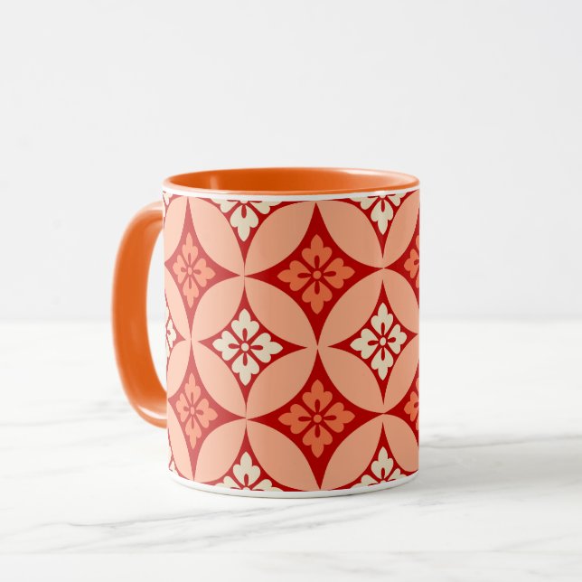Fartyg med blomstermotif, Mandarin-Orange Mugg (Framsida vänster)