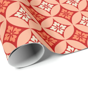 Fartyg med blomstermotif, Mandarin-Orange Presentpapper