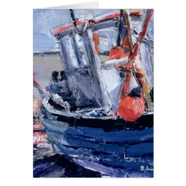 Fartyg med den röda bojet hälsningskort (Framsidan)