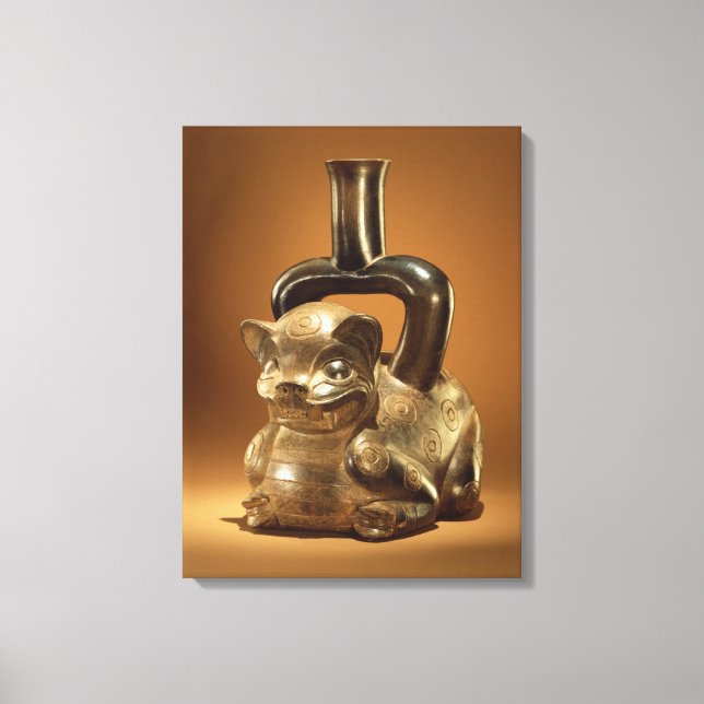 Fartyg med puma, Chavin Culture, c.90 BC Canvastryck (Framsida)