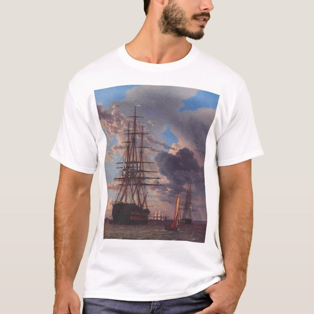 Fartyg och en fregatt för ankar  t shirt (Framsida)