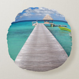 Fartyg på en brygga i den Stillahavs- Rund Kudde