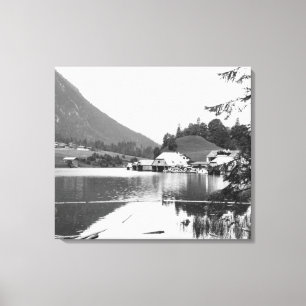 Fartyg på Konigssee, c.1910 Canvastryck