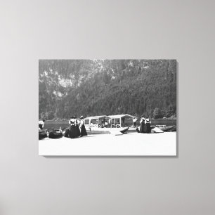Fartyg på Konigssee, c.1910 Canvastryck