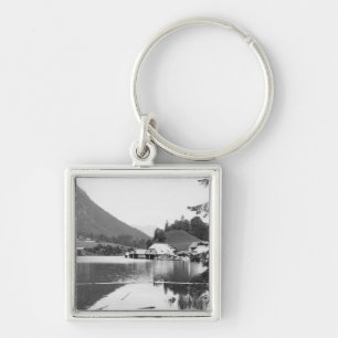 Fartyg på Konigssee, c.1910 Fyrkantig Silverfärgad Nyckelring