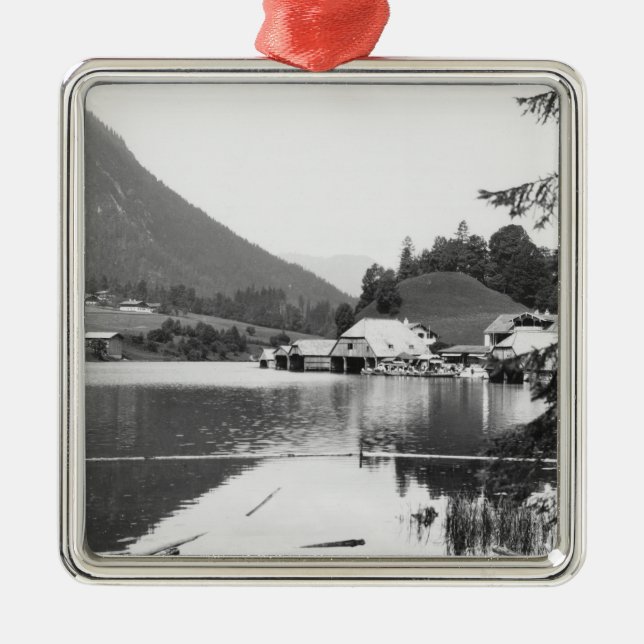 Fartyg på Konigssee, c.1910 Julgransprydnad Metall (Framsidan)