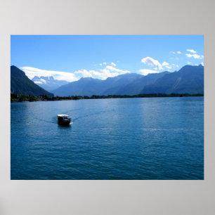Fartyg på sjön Geneva Poster