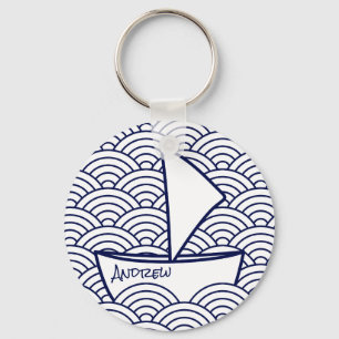 Fartyg på vinkara Keychain Nyckelring