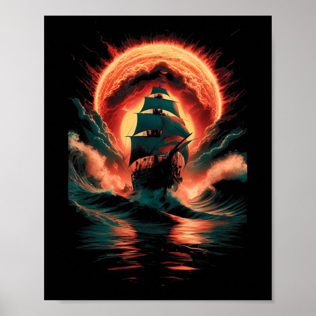 Fartyg Seglar  Poster (Framsidan)