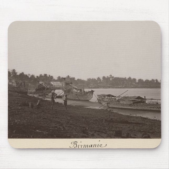 Fartyg som bär ris på floden Thanlwin Musmatta (Framsidan)