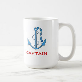 Fartyget ankrar kaptenen kaffemugg
