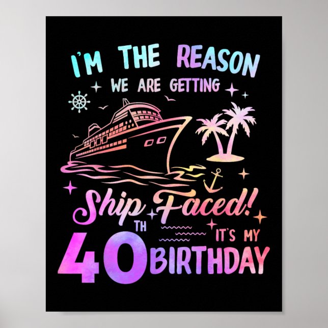 Fartyget firade 40-årsdagskryssning 40 år gammal k poster (Framsidan)