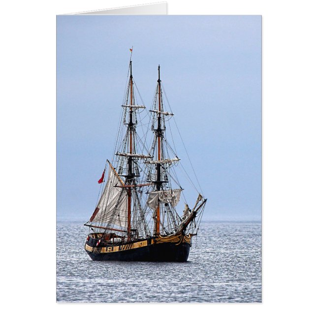 Fartyget Nautical FishBoat Blå himmel, tomt insida Hälsningskort (Framsidan)