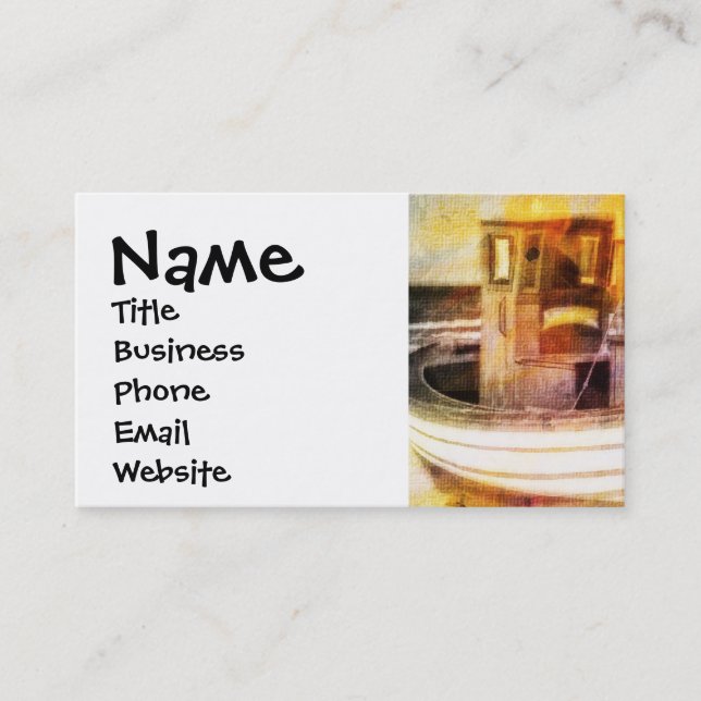 Fartyget Nautical FishBoat on Beach at Sunset Ocea Visitkort (Framsida)