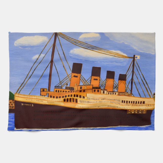 Fartyget Titanic kökshandduk  (Horisontell)