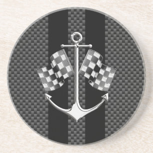 Fartygets Tävla Nautical in Carbon Fiber Decor Underlägg Sandsten