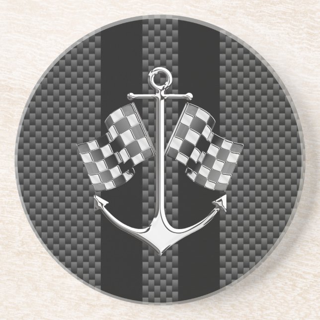 Fartygets Tävla Nautical in Carbon Fiber Decor Underlägg Sandsten (Framsidan)