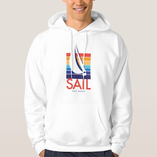 FartygfärgSquare_SAIL Key West t-skjorta Sweatshirt Med Luva (Framsida)